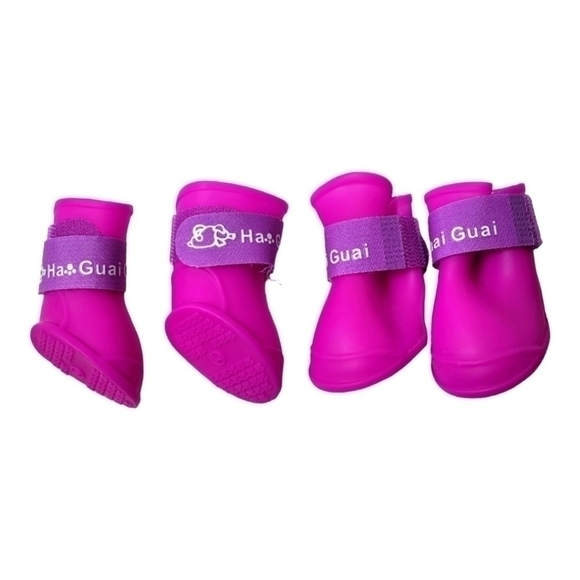 Pet Dog Waterproof Anti-skid Rainshoes Boots Size M - Picture 1 of 13